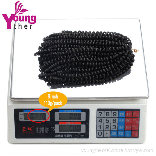 New Product Crochet Hair 8" Ombre Color Spring Twist Crochet Braid Hair For Women